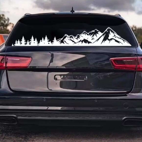 Large Mountain & Forest Range Vinyl Decal for SUVs RVs and Pickups